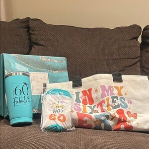 Colorful Sixties Themed Tote and Tumbler Set